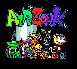 Air Zonk title screen for TurboGrafx-16
